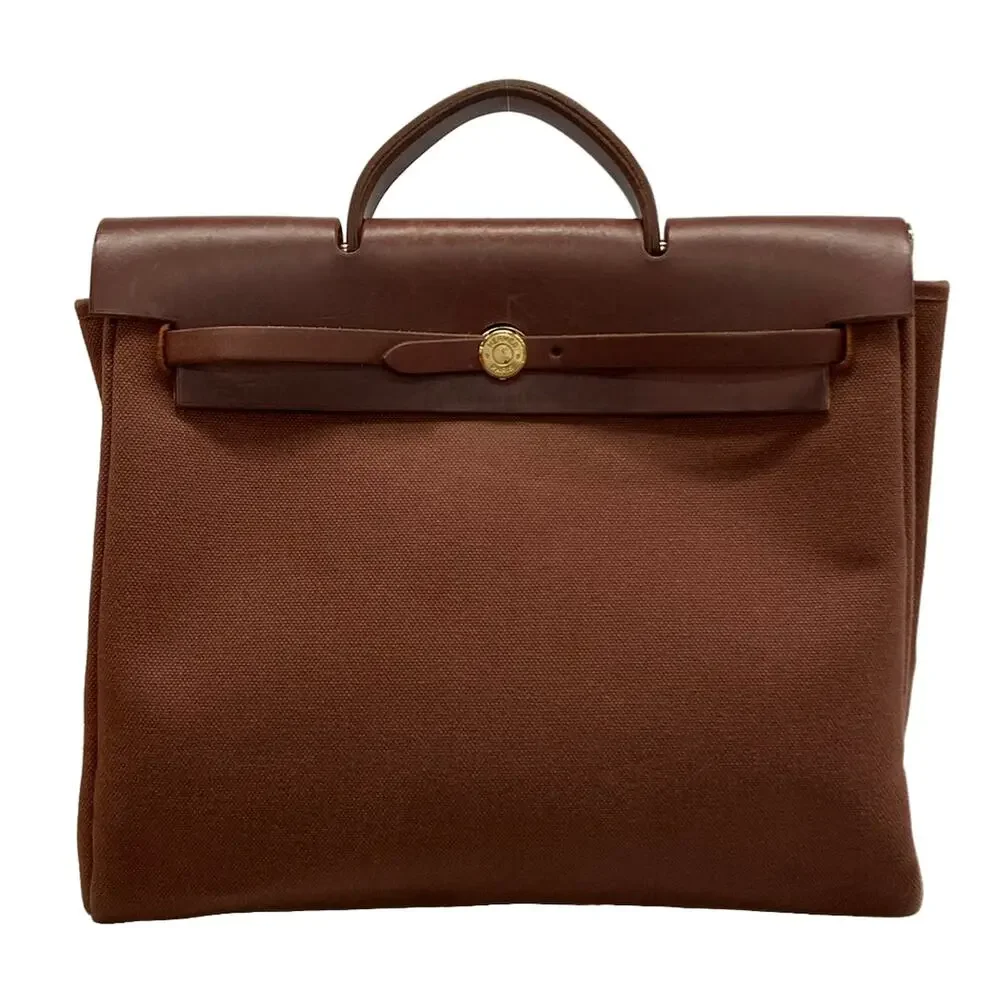 Hermès Her Bag MM Handbag Canvas Box Calf
